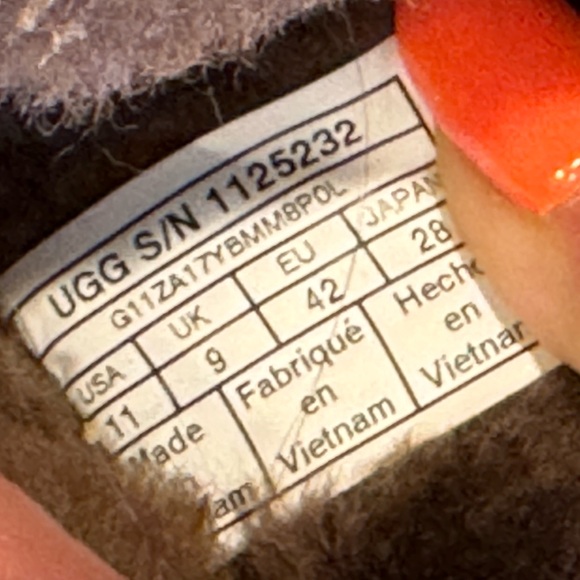 UGG Slippers Sz 11 brown with metallic sparkles EUC with Box - Picture 4 of 7